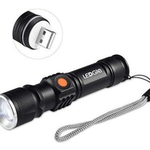 LINTERNA RECARGABLE LED TACTICA USB MILITAR