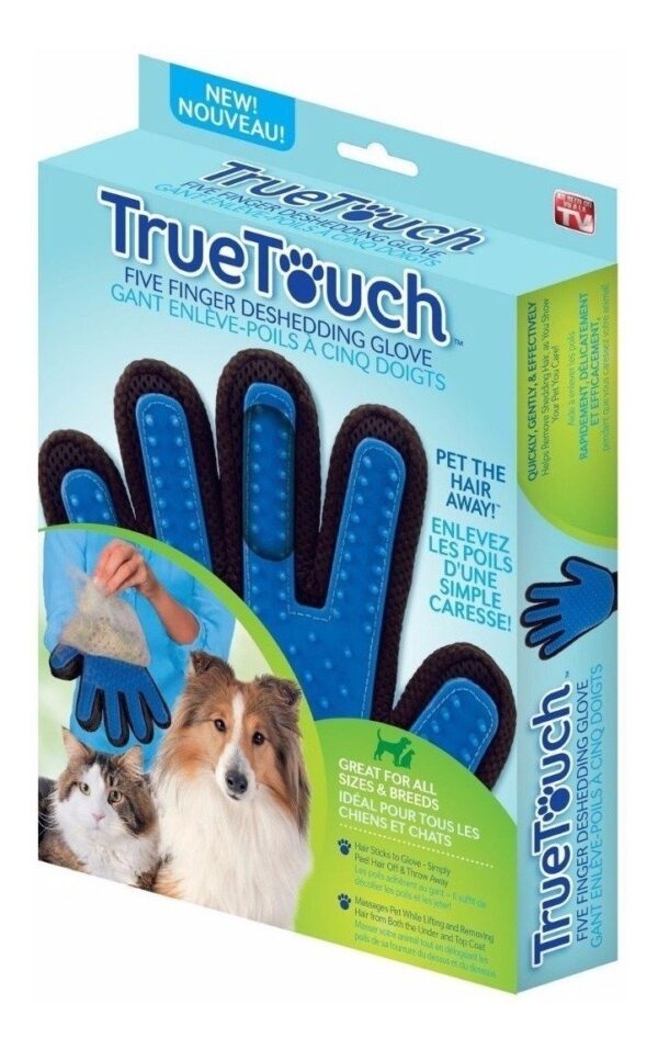 Guante True Touch Para Peinar Acariciar Gatos Y Perros