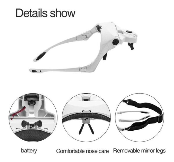 Gafas Lupa Optovisor  Cabeza Luces Led Y 5 Lentes Intercambiables - Image 8