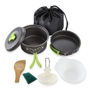 SET MENAJE CAMPING PORTA COMIDAS OLLA Y SARTEN