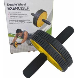Rueda Doble Abdominal Abs Rodillo Gym Goma + Tapete