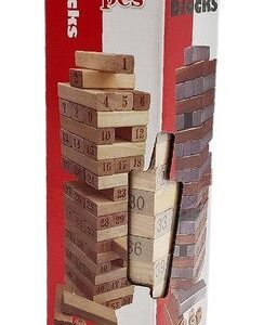 TORRE TIPO JENGA GRANDE MADERA BLOQUES 54 PCS DADOS