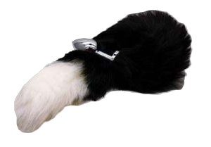 PLUG ANAL METALICO COLA DE ZORRO NEGRO BLANCO