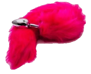 PLUG ANAL METALICO COLA DE ZORRO FUCSIA