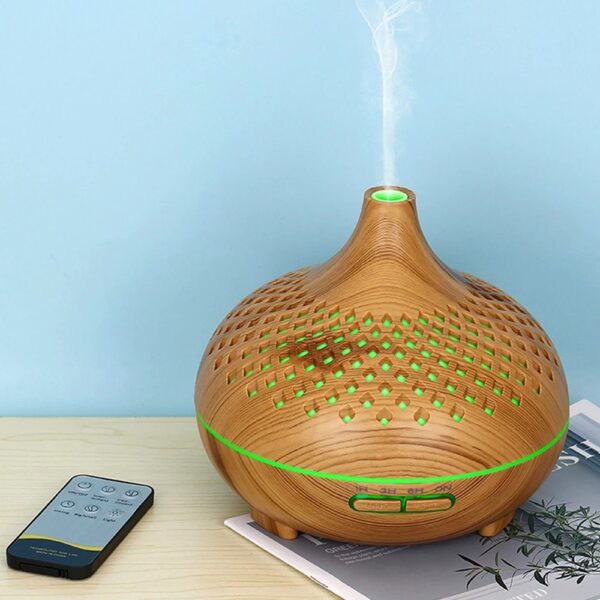 HUMIDIFICADOR DE MADERA,  7 LED COLOR  OPTIONS