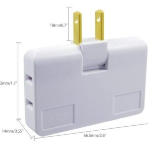 Adaptador De Toma Corriente 3 Salidas Giratorio 180 Grado