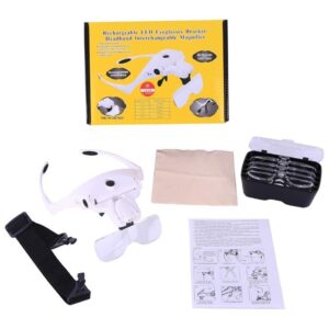 Gafas Lupa Optovisor  Cabeza Luces Led Y 5 Lentes Intercambiables
