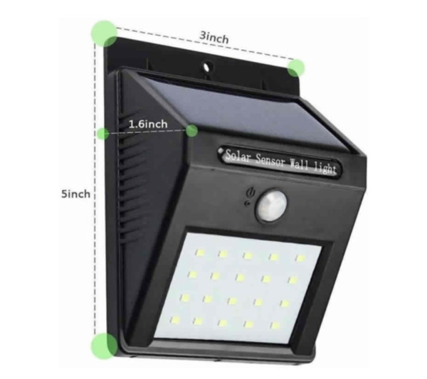 Lampara Luz 20 Led Recargable Solar Sensor Noche Nocturno - Image 2