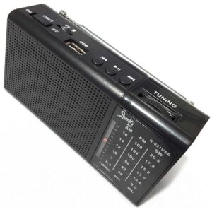 RADIO BANDAS AM FM USB MICROSD BOLSILLO RECARGABLE